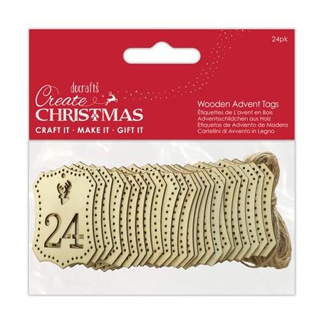 Wooden Advent Tags (24pk)
