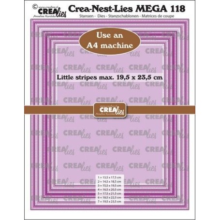 Crealies Crea-Nest-Lies Mega-Rechtecke - Streifen halber cm