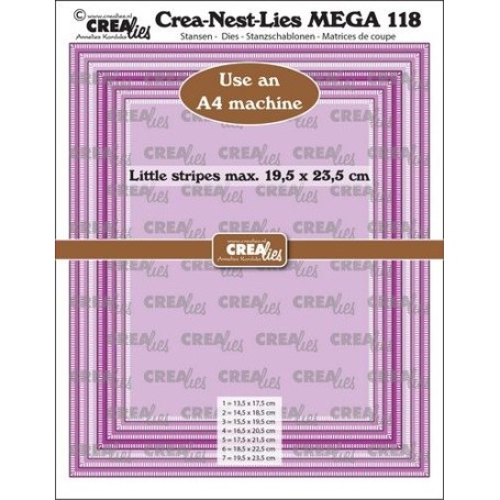 Crealies Crea-Nest-Lies Mega-Rechtecke - Streifen halber cm