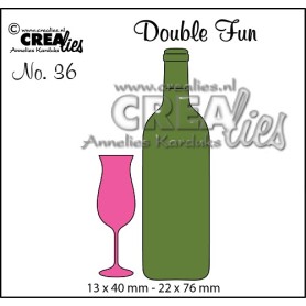 Double Fun Dies No. 36 Champagne Flute+Bottle of Wine Small