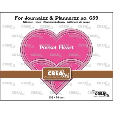 Crealies For Journalzz & Plannerzz Herz-Tasche