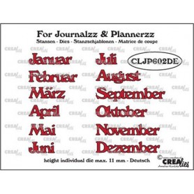 Crealies Journalzz & Pl Stansen Wochentage in Deutsch