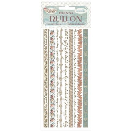 Stamperia Venice City of Art Rub-On 4x8,5 Inch Stripes