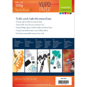 Vaessen Creative - Synthethisches Papier - 300g A4 Weiß 5x