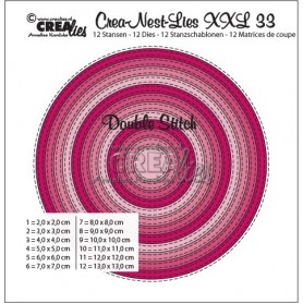 Crealies Double Stitch Circles max. 13 x 13 cm / XXL33