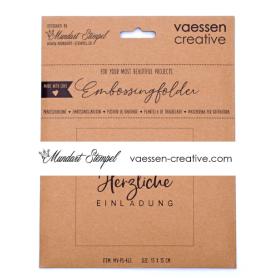 Mundart Stempel • Prägeschablone Deutsche Text "Herzliche Einladung"