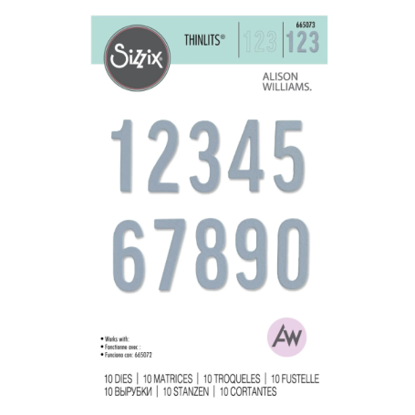 Black Friday Sizzix • Thinlits Stanzschablonen-Set, 10er-Pckg. Fettgedruckte Zahlen von Alison Williams