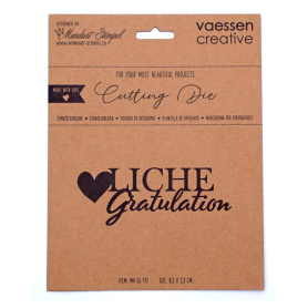 Mundart Stempel • Stanzschablone Deutsche Text "Herzliche Gratulation"