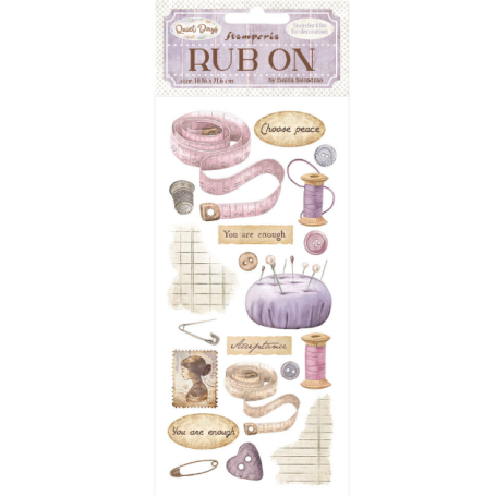 Quiet Days Rub-On 8,33x2,36 Inch Sewing