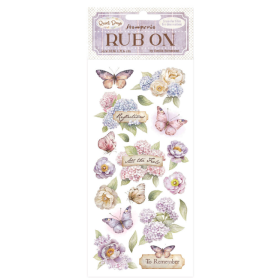 Quiet Days Rub-On 8,33x2,36 Inch Hydrangea and Butterfly