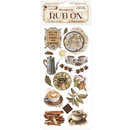 Rub-On 4x8,5 Inch All You Need Is Love And Coffee