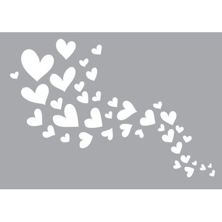 Memories4you Stencil (A6) "Fliegende Herzen"