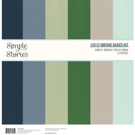Simple Stories Simple Vintage Fresh Snow 12x12 Inch Vintage Basics Kit