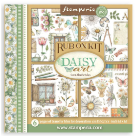 Daisy Art Rub-On 15,5x15,5cm Assortment (6pcs)