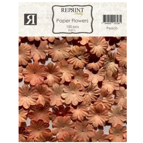 Reprint Paper Flowers Peach (100pcs)
