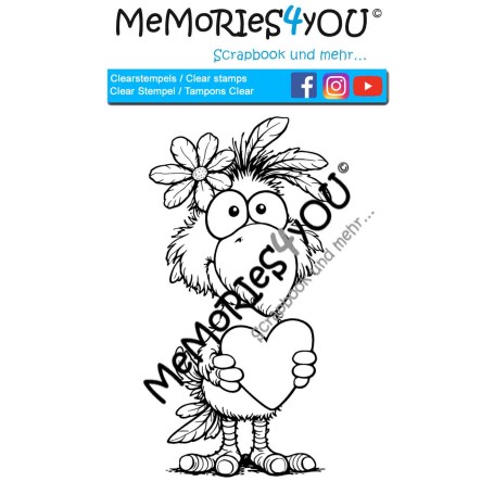 Memories4you Stempel (A7) - Papagei "Frida"
