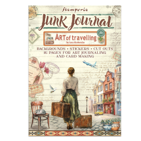Art of Travelling Junk Journal Stickers, Backgrounds, Cut-Outs