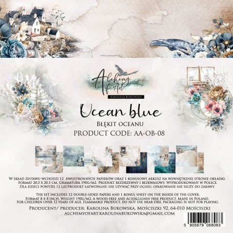 Paper Collection Set 20,3x20,3 cm Ocean Blue