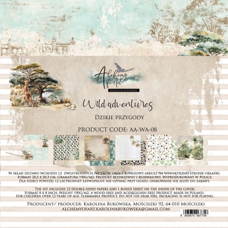 Paper Collection Set 20,3x20,3 cm Wild Adventures