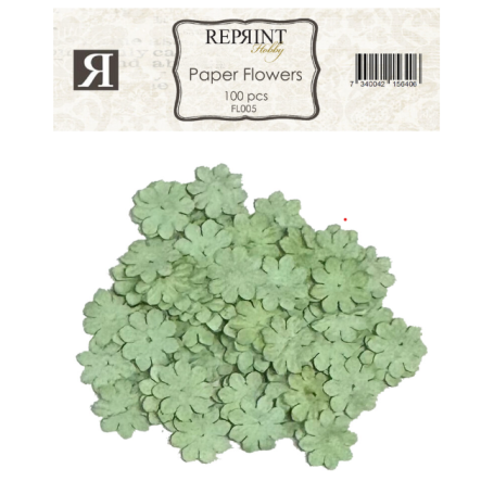 Reprint Paper Flowers Green (100pcs) (FL005)
