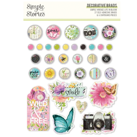 Simple Vintage Life in Bloom Decorative Brads