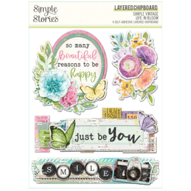 Simple Stories Simple Vintage Life in Bloom Layered Chipboard