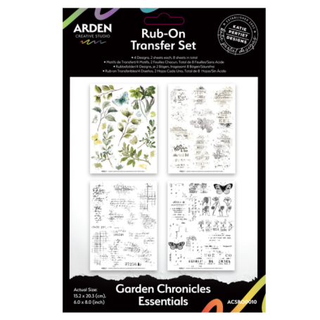 Garden Chronicles Essentials 6x8 Inch Rub-On Transfer Set by Katie Pertiet