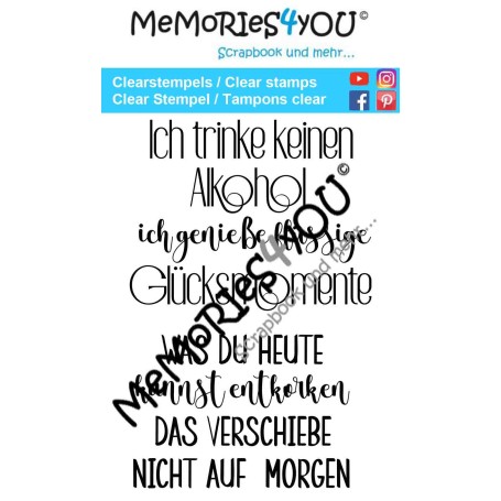 Memories4you Stempel (A7)   "witzige Sprüche Alkohol"