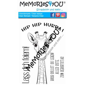 Showroom Party - Memories4you A6 Stempel "Hip Hip Hurra"