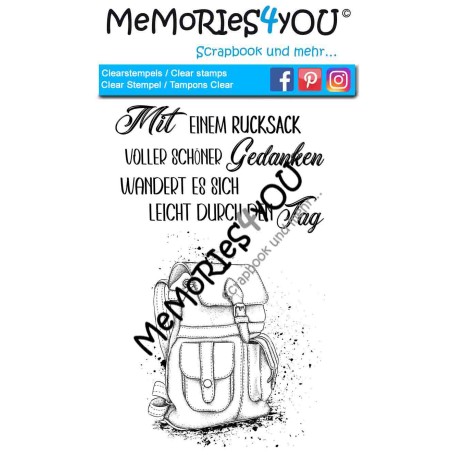 Showroom Party - Memories4you A6 Stempel "Rucksack Grunge"