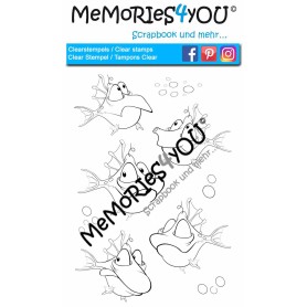 Showroom Party - Memories4you A6 Stempel "Cartoon Fische"
