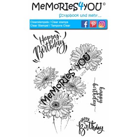 Showroom Party - Memories4you A6 Stempel "Blumen Grunge"