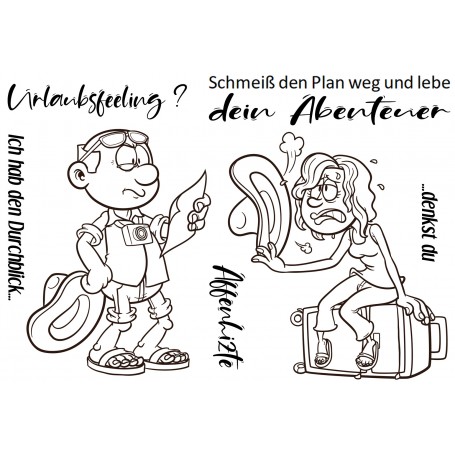 Showroom Party - Memories4you Stempel (A6) "Menschen" "Achtung kleiner Schreibfehler bei Affenhitze"