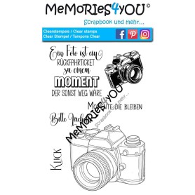 Showroom Party - Memories4you A6 Stempel "Kamera"