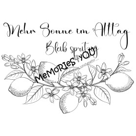 Showroom Party - Memories4you A6 Stempel "Bleib spritzig"