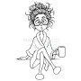 Memories4you Stempel (A7)   "Frau mit Tasse"