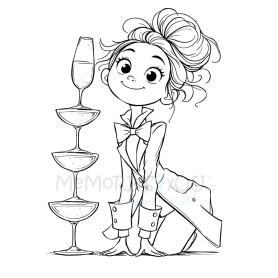 Memories4you Stempel (A7)   "Sekt Girl"