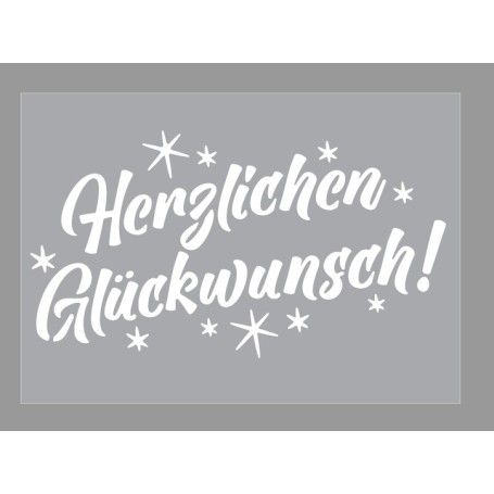 Memories4you Stencil (A6) "Herzlichen Glückwunsch"