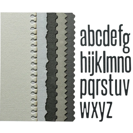 Sizzix Stanzform Thinlits - Ränder und Buchstaben