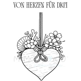 Memories4you Stempel (A7)   "Von Herzen für Dich" Gratis ab einem Bestellwert von 60,00€ ( ohne Porto )