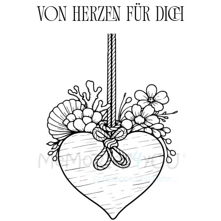 Memories4you Stempel (A7)   "Von Herzen für Dich" Gratis ab einem Bestellwert von 60,00€ ( ohne Porto )