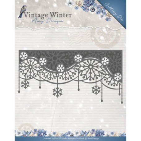 Amy Design Stanze - Schneeflocken-Wirbelrand