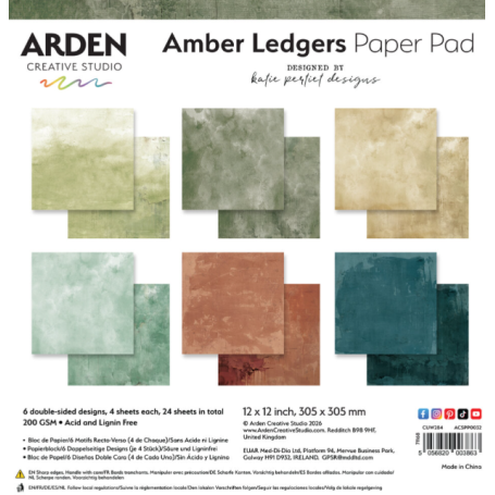 Amber Ledgers - 12x12 Inch Paper Pad Solids