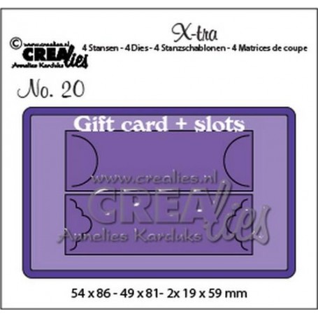 Crealies X-tra no. 20 Geschenkkarte mit Schiebesystem CLXtra20 19x59 - 54x86 mm