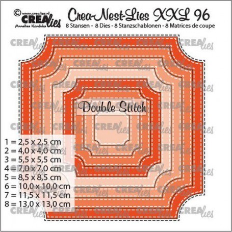 Crealies Crea-Nest-Lies XXL Ticket Quadrat - Doppelstich