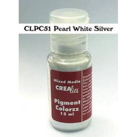Crealies Pigment Colorzz Pearl powder Weiß Silber  15 ml
