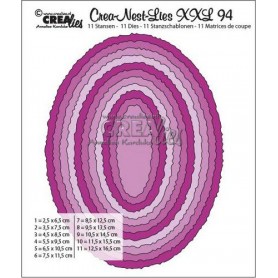 Crealies Crea-Nest-Lies XXL no 94 Ovale mit raue Kanten CLNestXXL94 125 x 165mm