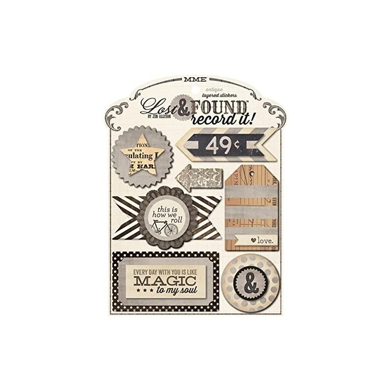 Lost and Found Record It - Antique Layered Stickers