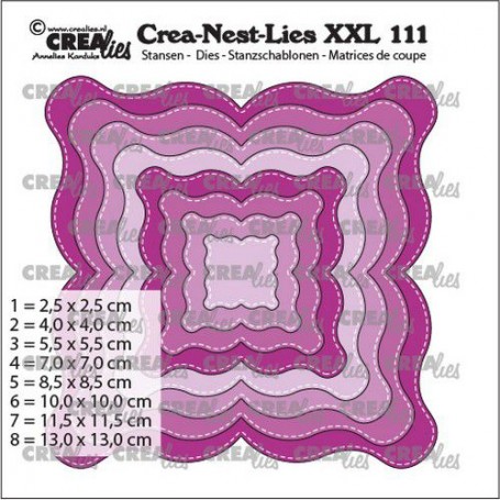 Crealies Crea-nest-dies XXL Fantasie form E Stitchlinie max. 13 x 13 cm