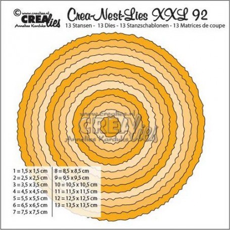 Crealies Crea-Nest-Lies XXL no 92 - Kreise mit raue Kanten 135 x 135mm